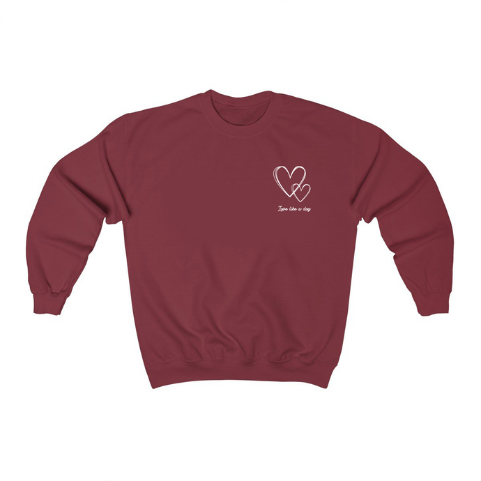 Love Like a Dog (small heart) - Crewneck Sweatshirt